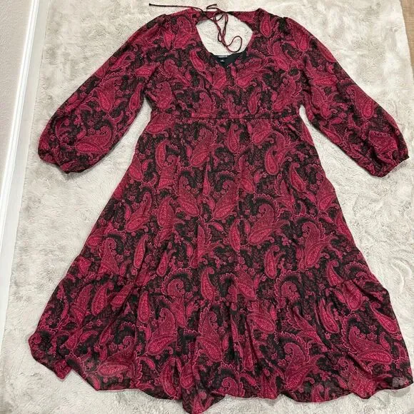 burgundy plus size dresses formal MACloth Short Sleeves Lace Midi Cocktail Dress Burgundy Plus Size Formal Gown US22 / Burgundy